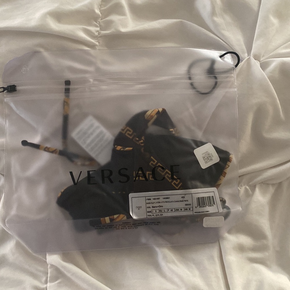 Versace chain pinstripe bikni bottoms black/gold - Picture 7 of 7